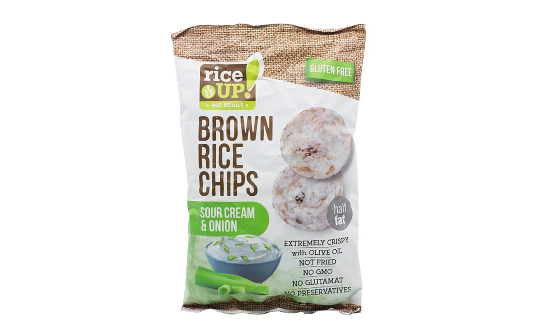 RiceUp Brown Rice Chips Sour Cream & Onion   Pack  60 grams